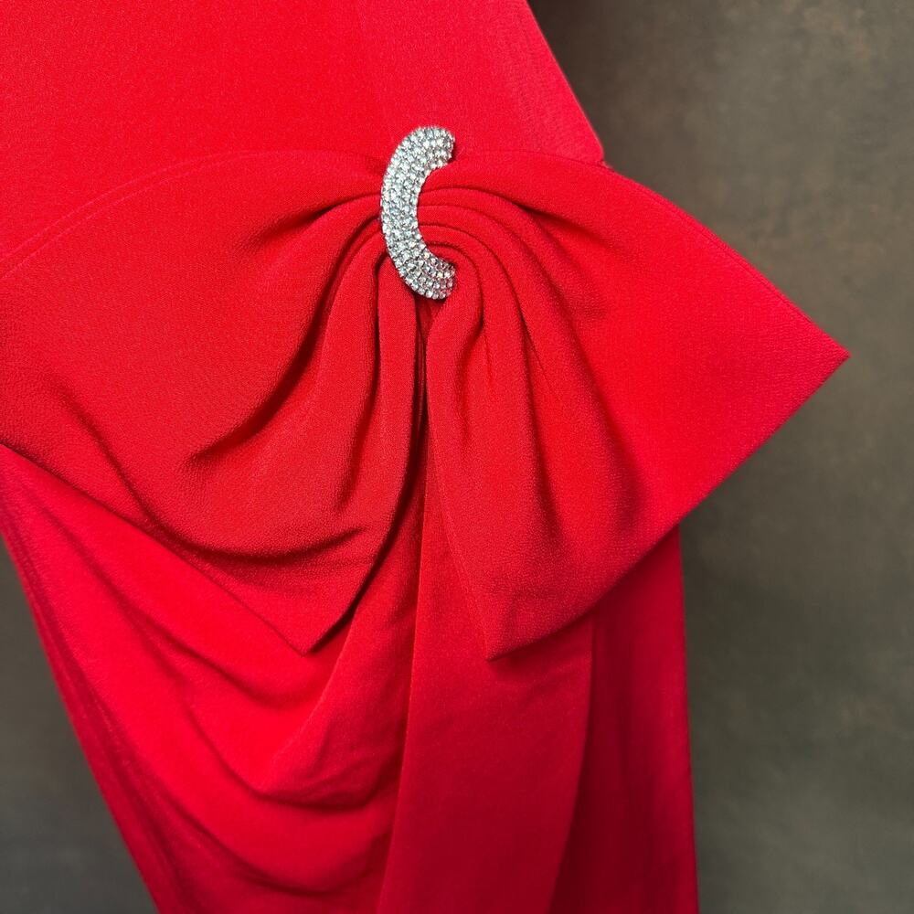 Morton Myles Red Bow Cocktail Dress 6 | Vintage 80s, Glam, Old Money - Picture 2 of 10